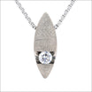 Marquise Shaped Round Diamond Pendant 14KW - JewelsmithPendants