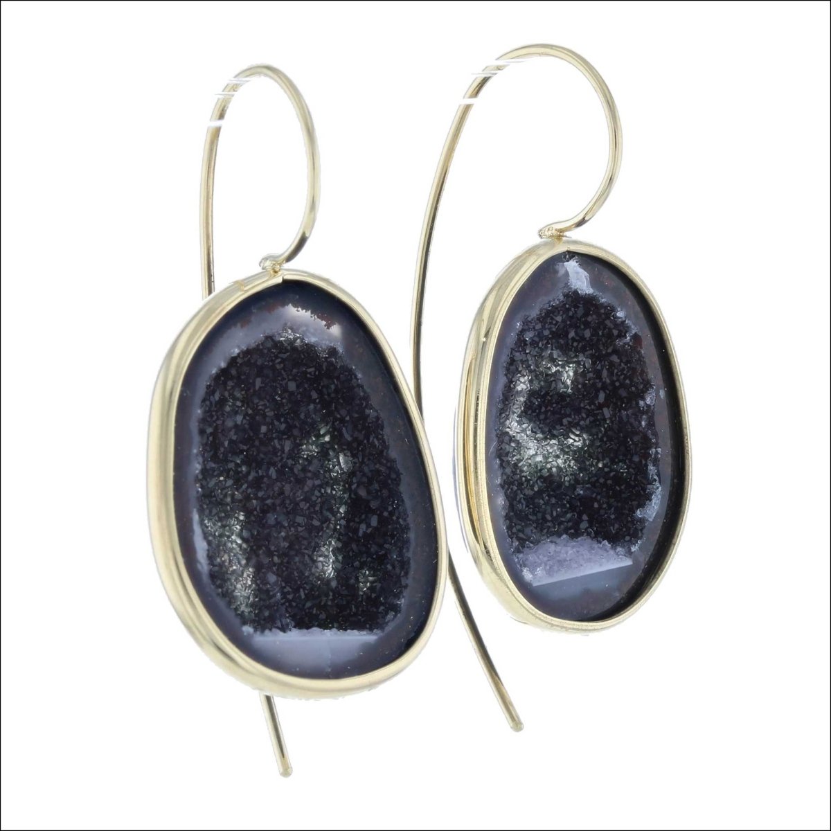 Mini Geode Druzy Earrings 18KY - JewelsmithEarrings