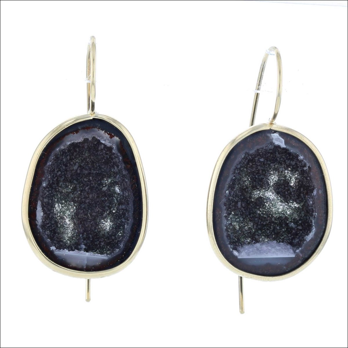 Mini Geode Druzy Earrings 18KY - JewelsmithEarrings