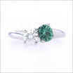 Modified Oval Green Montana Sapphire Diamond Toi Et Moi Engagement Ring Platinum - JewelsmithEngagement Rings