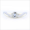 Open Wave Oval Diamond Engagement Ring 18KW - JewelsmithRings