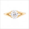 Oval Diamond Split Cathedral Engagement Ring 18KY (Consignment) - JewelsmithEngagement Rings