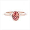 Oval Pink Sapphire Floating Bezel Engagement Ring 14K Rose (Consignment) - JewelsmithEngagement Rings