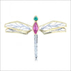 Paraiba Tourmaline Pink Spinel Baguette Diamond Pendant/Brooch Platinum 18KY (Consignment) - JewelsmithPendants