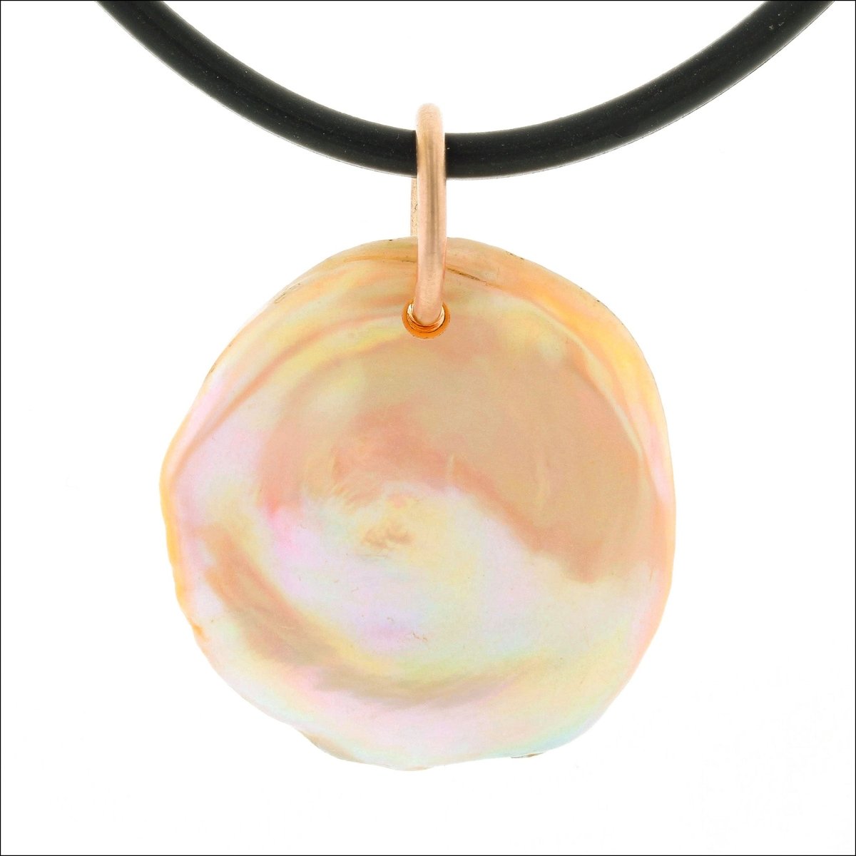 Peach Coin Pearl Pendant 14K Rose - JewelsmithPendants