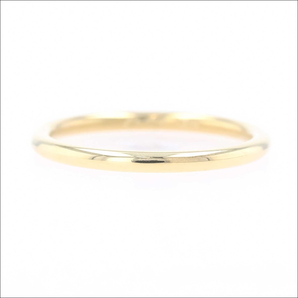 Petite Half Round Wedding Band 18KY - JewelsmithBands