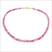 Pink Tourmaline Bead Strand Necklace 18KY 18" - JewelsmithNecklaces