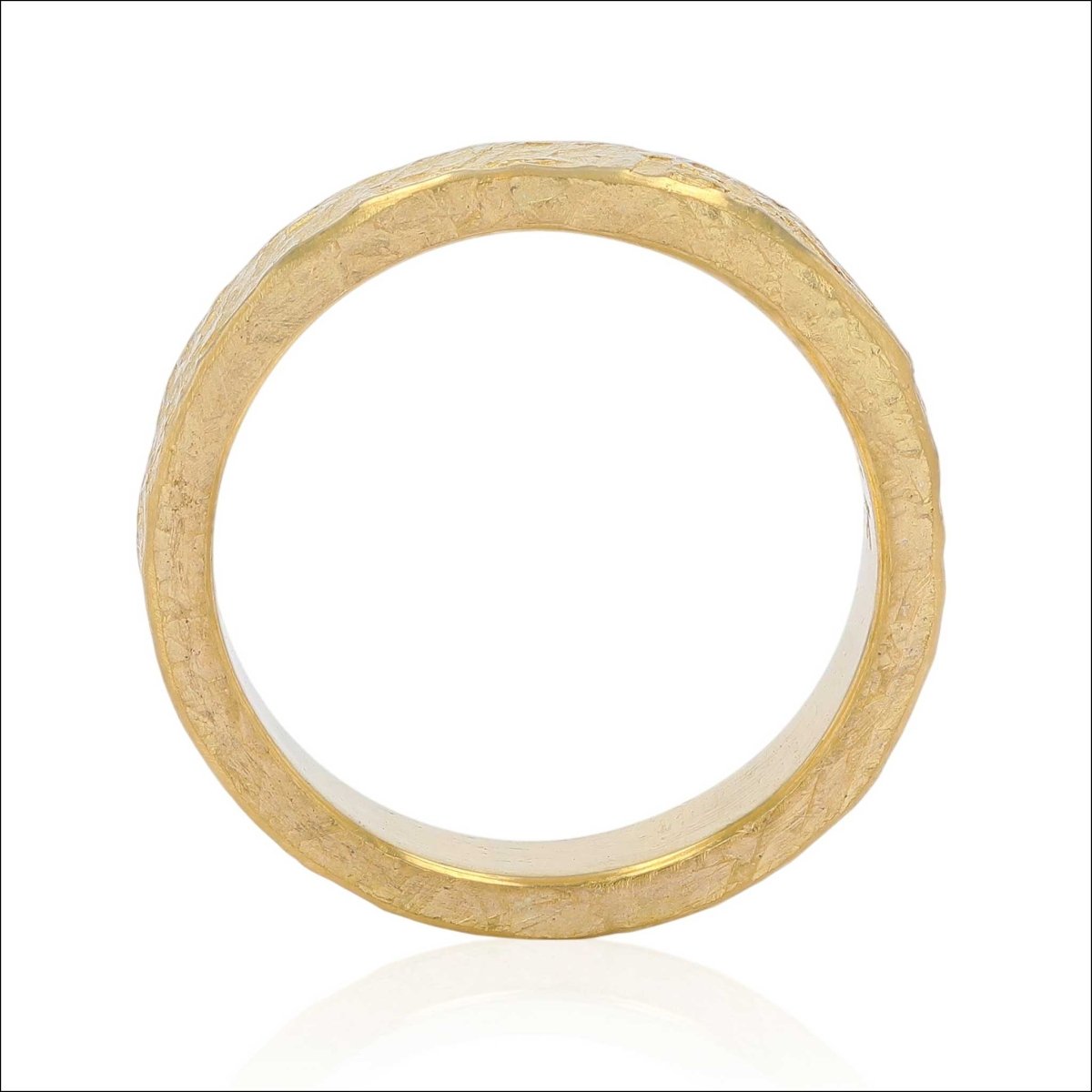 Primitive Hammer Texture 4.2mm Band 22KY - Jewelsmith - Durham NC - Handcrafted - Bands
