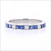 Princess Cut Sapphire Diamond Channel Set Band Platinum - JewelsmithBands