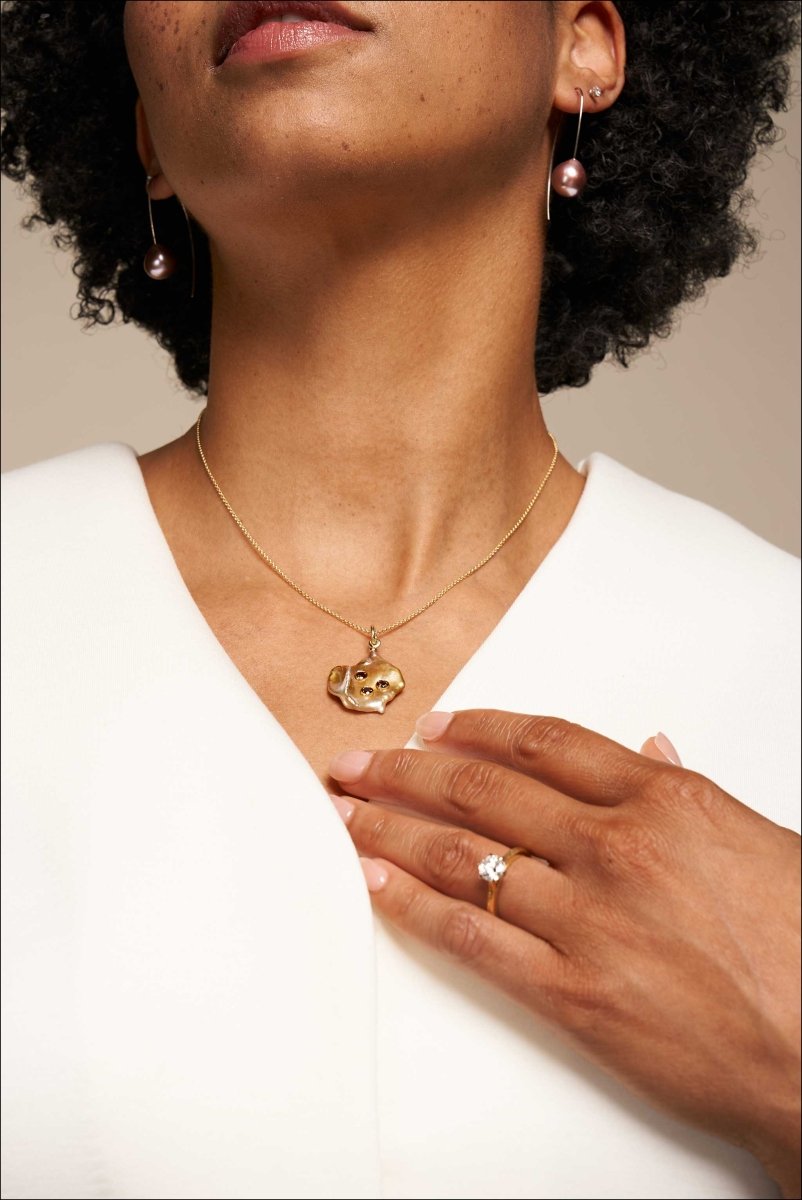 Purple Freshwater Pearl Wire Earrings 14KW - JewelsmithEarrings