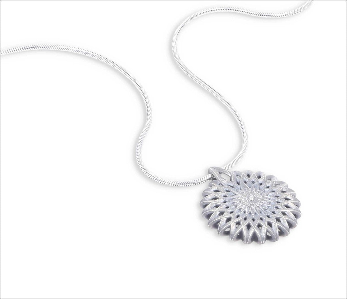 Reversable Openwork Pendant Sterling Silver 24K Gold Leaf - JewelsmithPendants