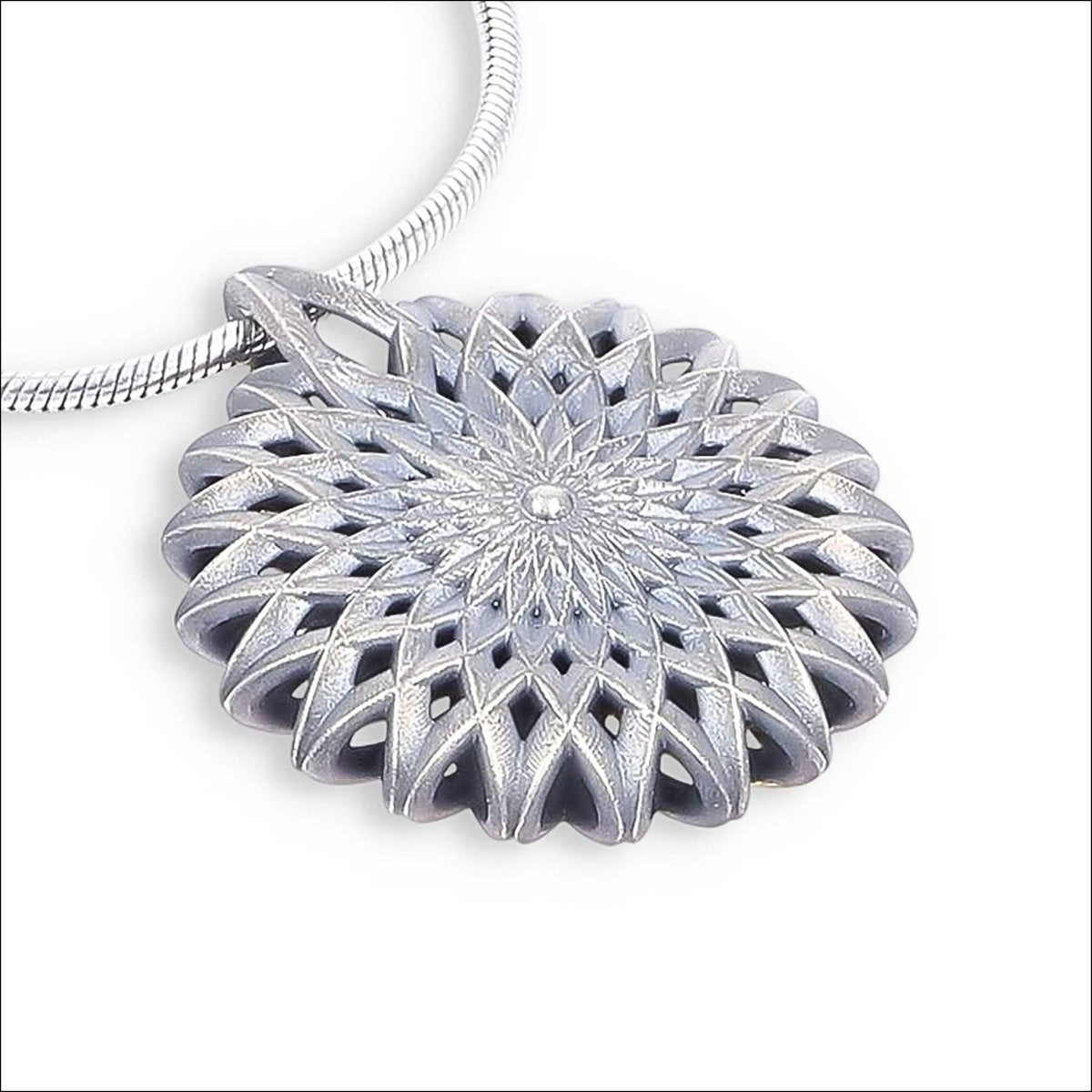 Reversable Openwork Pendant Sterling Silver 24K Gold Leaf - JewelsmithPendants