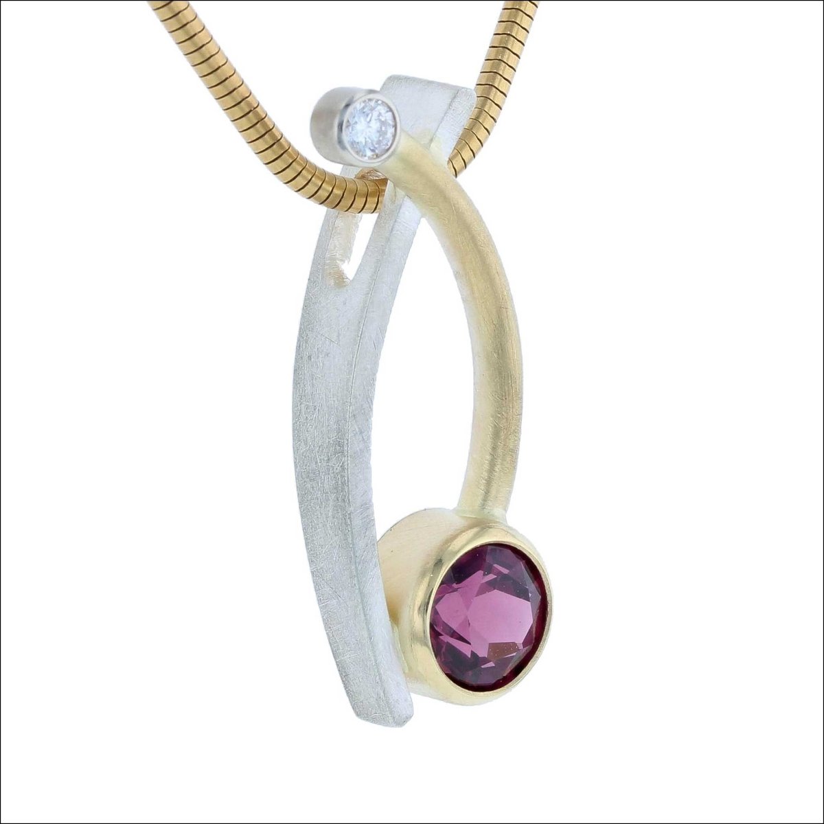 Elongated Pave Rhodolite Garnet Briolette Focal 2024 Pendant - Sterling Silver - Single Bead