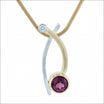 Rhodolite Garnet Diamond Pendant Sterling Silver 18KY - JewelsmithPendants