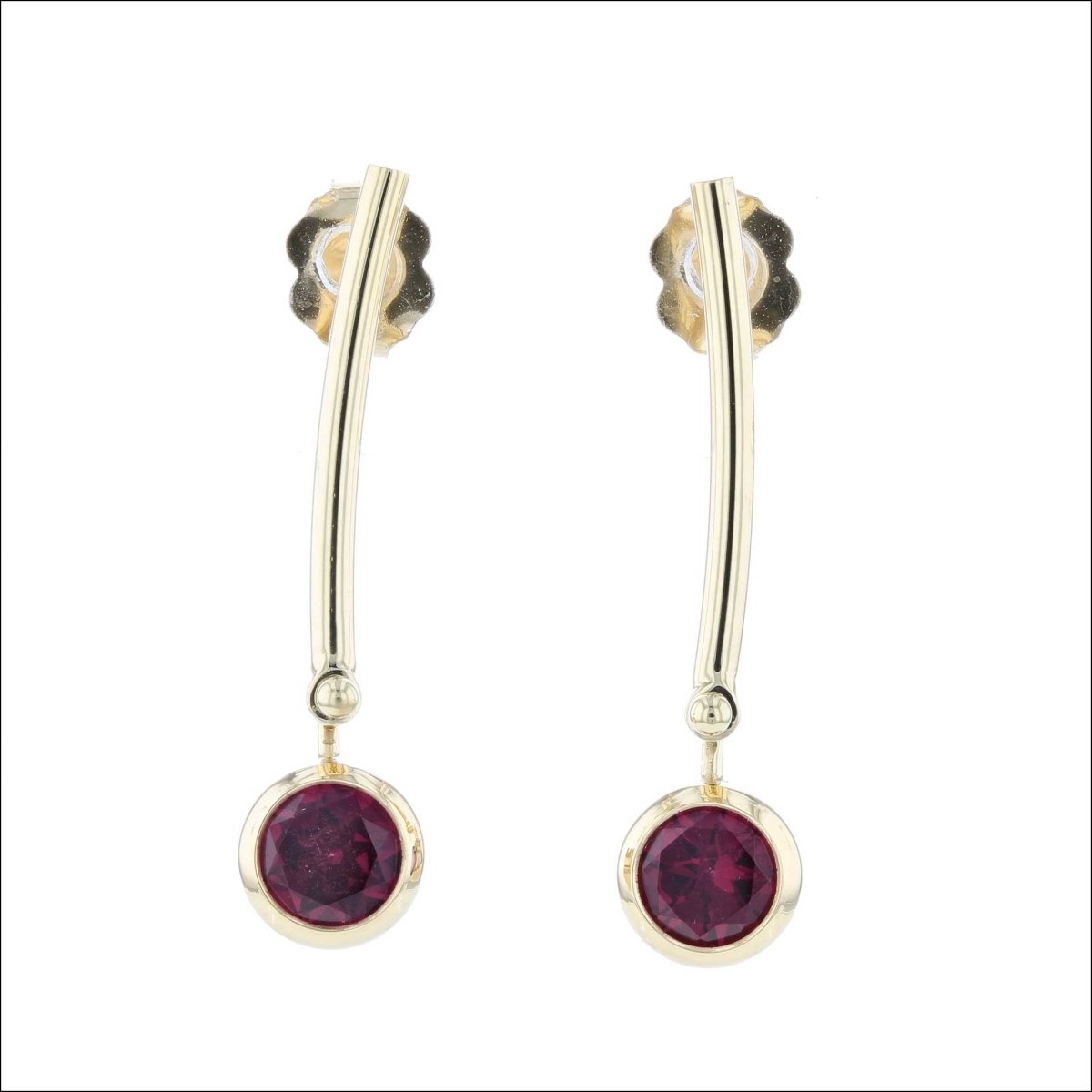 Rhodolite Garnet Stick Earrings 18KY - JewelsmithEarrings