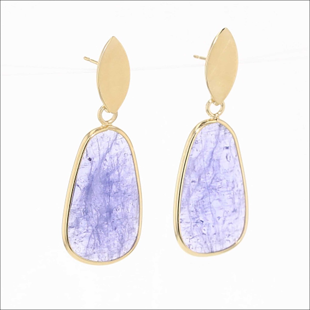 Rose Cut Tanzanite Earrings 18KY (Consignment) - JewelsmithEarrings