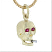 Ruby Diamond Smokin Skull Pendant 18KY Platinum - JewelsmithPendants