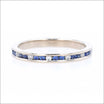 Sapphire Diamond Channel Set Eternity Band 14KW - JewelsmithBands