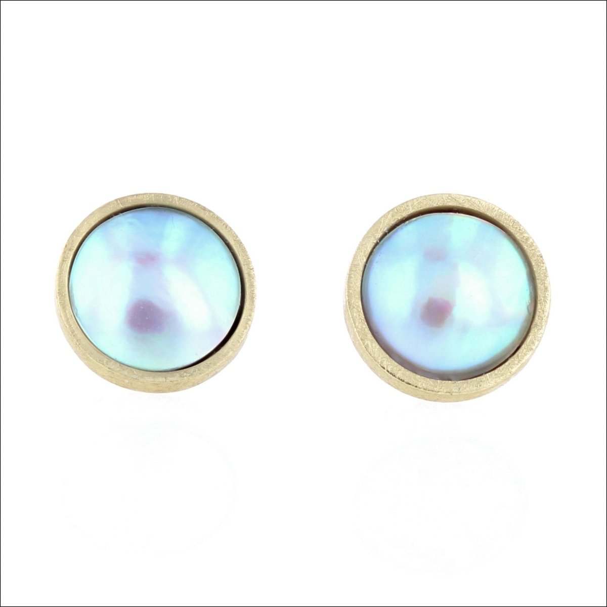 Sea of Cortez Mabe Pearl Stud Earrings 18KY - JewelsmithEarrings