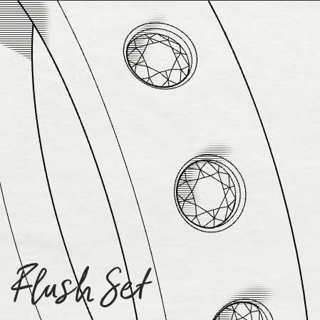 drawing of flush set setting style