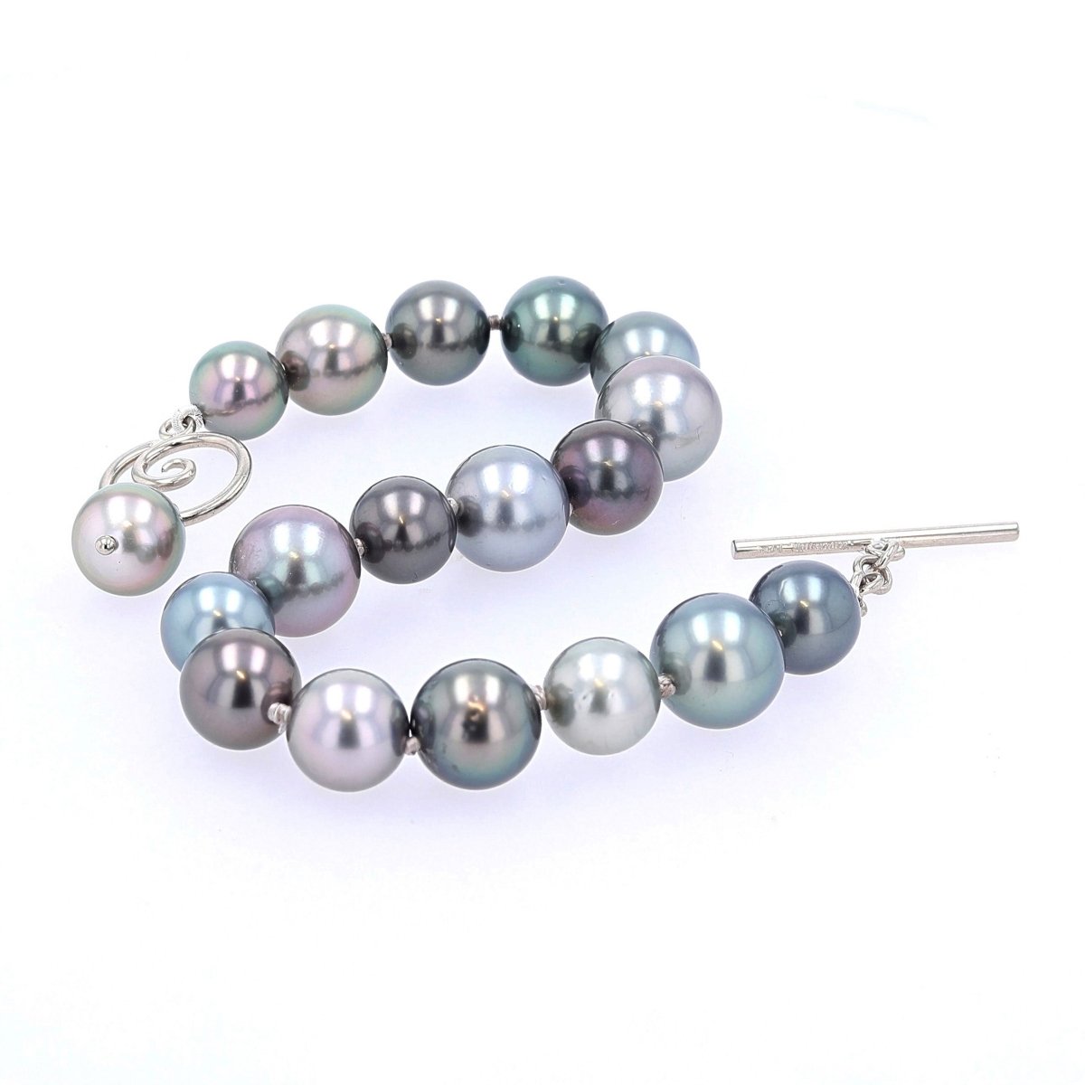 Tahitian Pearl Multi - Color Strand Bracelet 14KW - JewelsmithBracelets