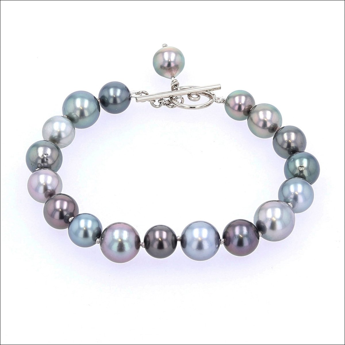 Tahitian Pearl Multi - Color Strand Bracelet 14KW - JewelsmithBracelets