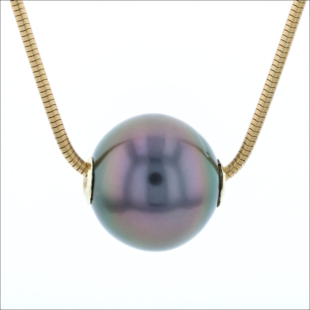 Tahitian Pearl Slide Pendant 18KY - JewelsmithPendants