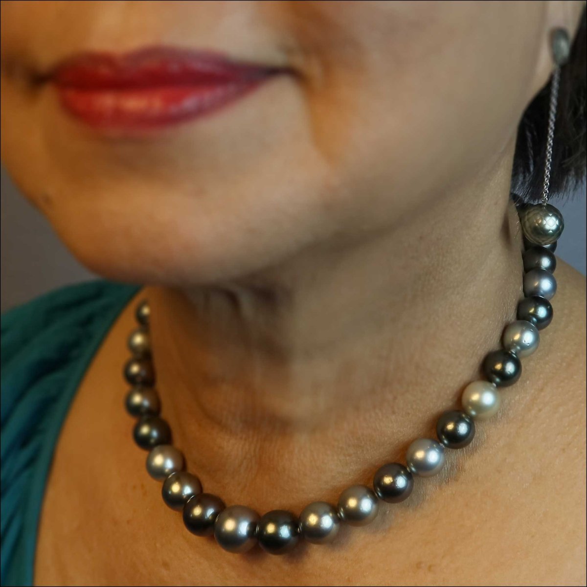 Tahitian Pearl Strand Necklace 17" 14KW - JewelsmithNecklaces