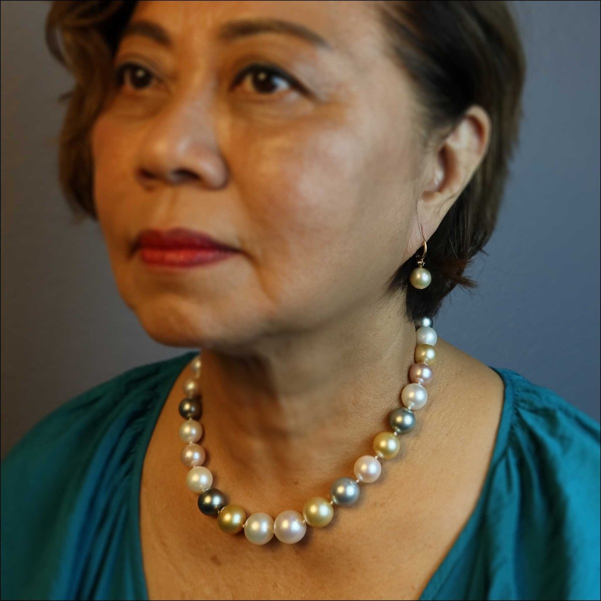 Tahitian South Sea and Freshwater Pearl Strand Necklace 18" 14KW - JewelsmithNecklaces