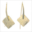 Textured Diamond Shaped Swinging Threader Earrings 18KY - JewelsmithEarrings