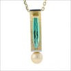 Tourmaline South Sea Golden Pearl Pendant 18KY Platinum (Consignment) - JewelsmithPendants