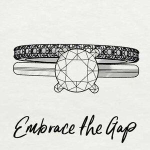drawing of embrace the gap wedding band fit 