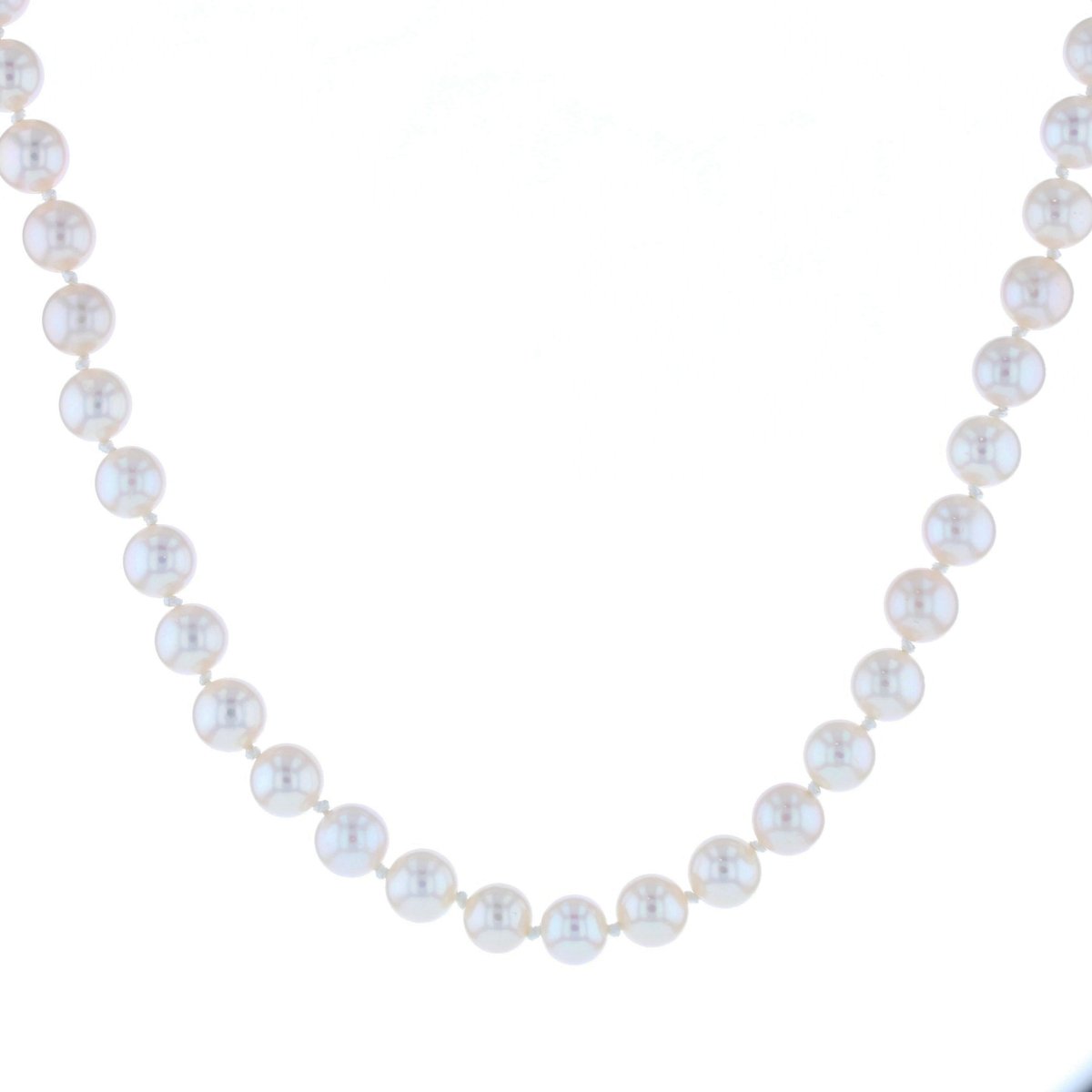 White Chinese Freshwater Pearl Strand Necklace 14KW 19" - JewelsmithNecklaces