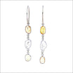 Yellow and White Sapphire Slice Dangles Earrings 18KW 14KW - JewelsmithEarrings