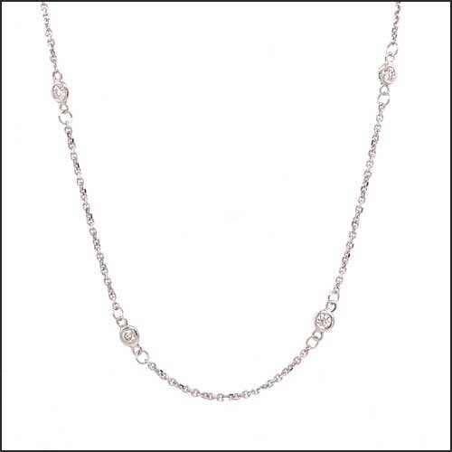 0.30cttw Diamonds-By-The-Yard Necklace 14KW 18" - JewelsmithNecklaces