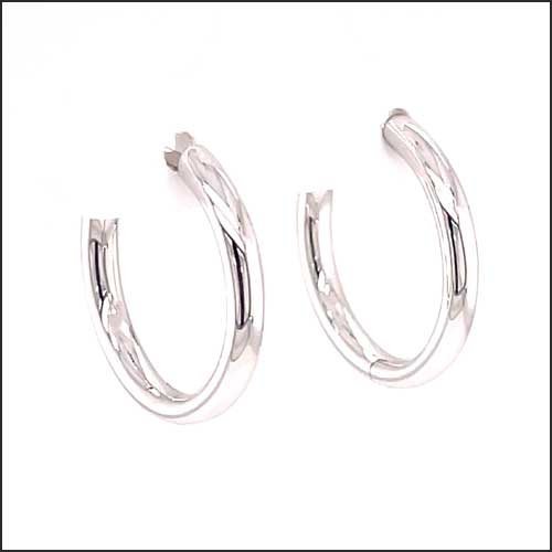 0.7" Hinged Hoop Earrings 14KW - JewelsmithEarrings
