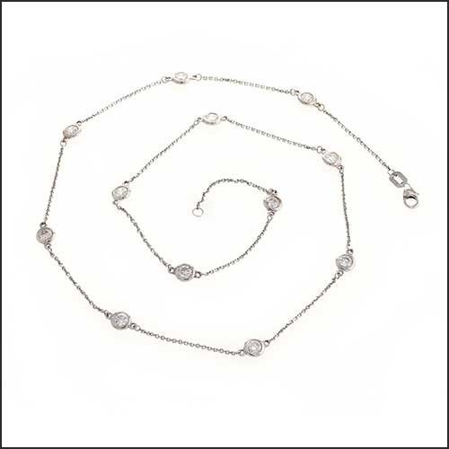 0.72cttw Diamonds-By-The-Yard Necklace 14KW 18" - JewelsmithNecklaces