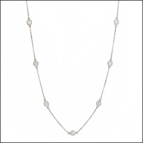 0.72cttw Diamonds-By-The-Yard Necklace 14KW 18" - JewelsmithNecklaces