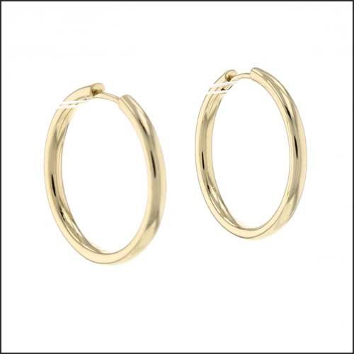 0.8" Huggie Hoop Earrings 18KY - JewelsmithEarrings