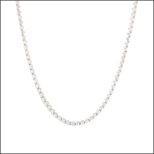10.67cttw Diamond Riviera Necklace 14KW 17" - JewelsmithNecklaces