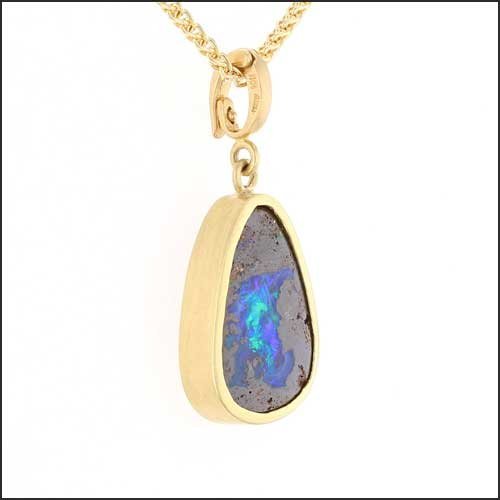 Boulder Opal Enhancer Pendant 18KY - JewelsmithPendants