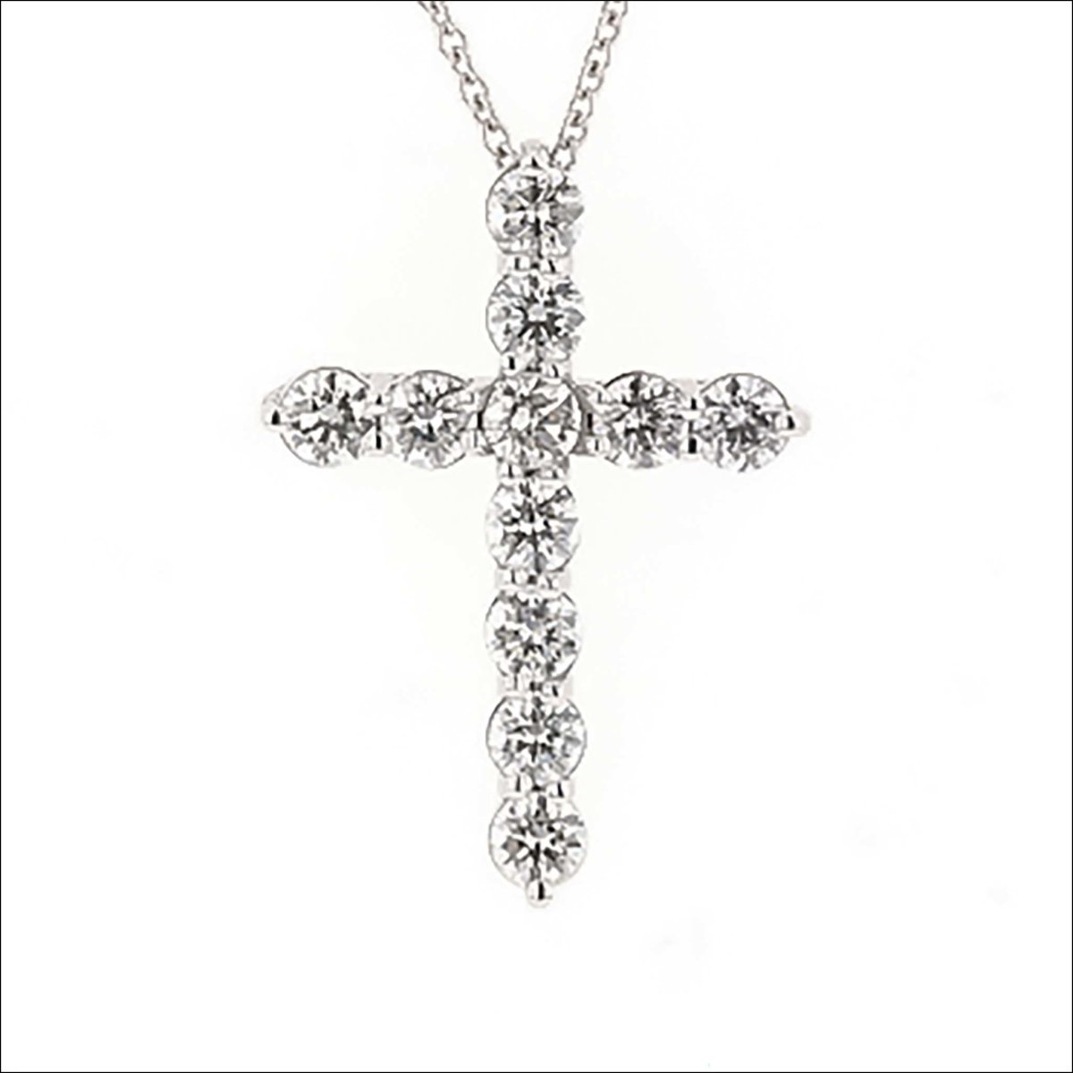 Diamond 0.49cttw Cross Necklace 14KW - JewelsmithNecklaces