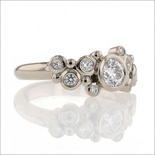 Diamond Bubble Ring 14KW - JewelsmithRings