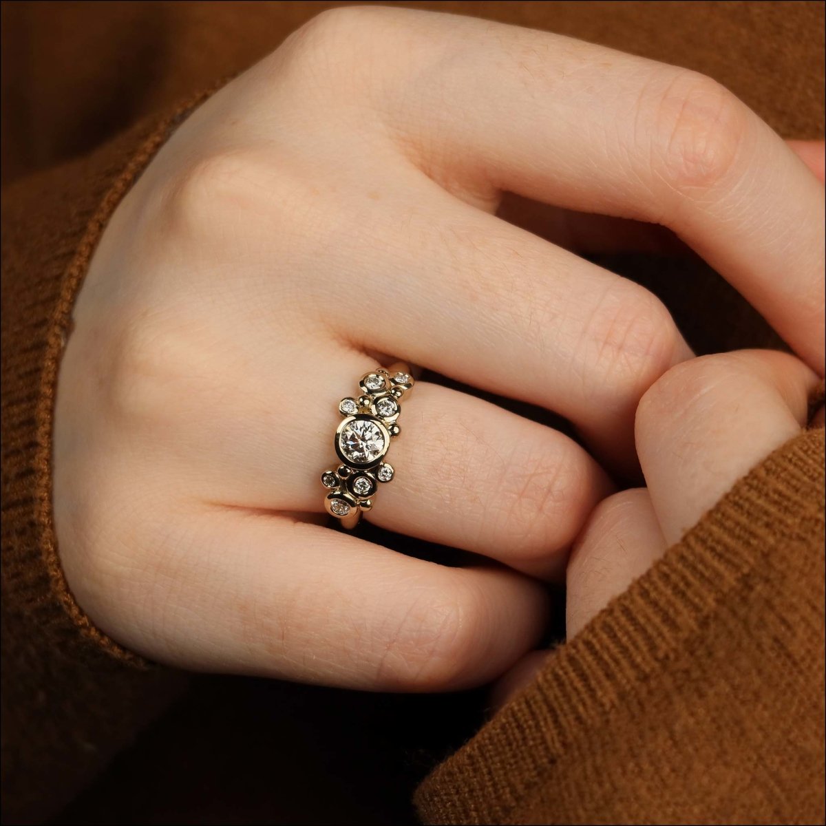 Diamond Bubble Ring 14KW - JewelsmithRings