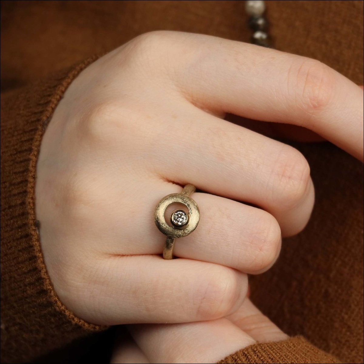 Diamond Circle Ring 14KW - JewelsmithEngagement Rings