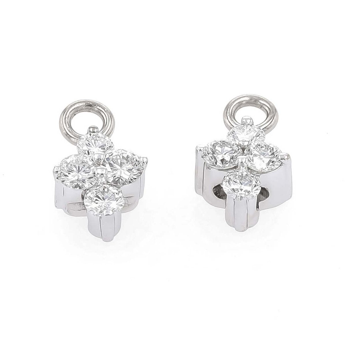 Diamond Cluster Earring Jackets 14KW - JewelsmithEarrings