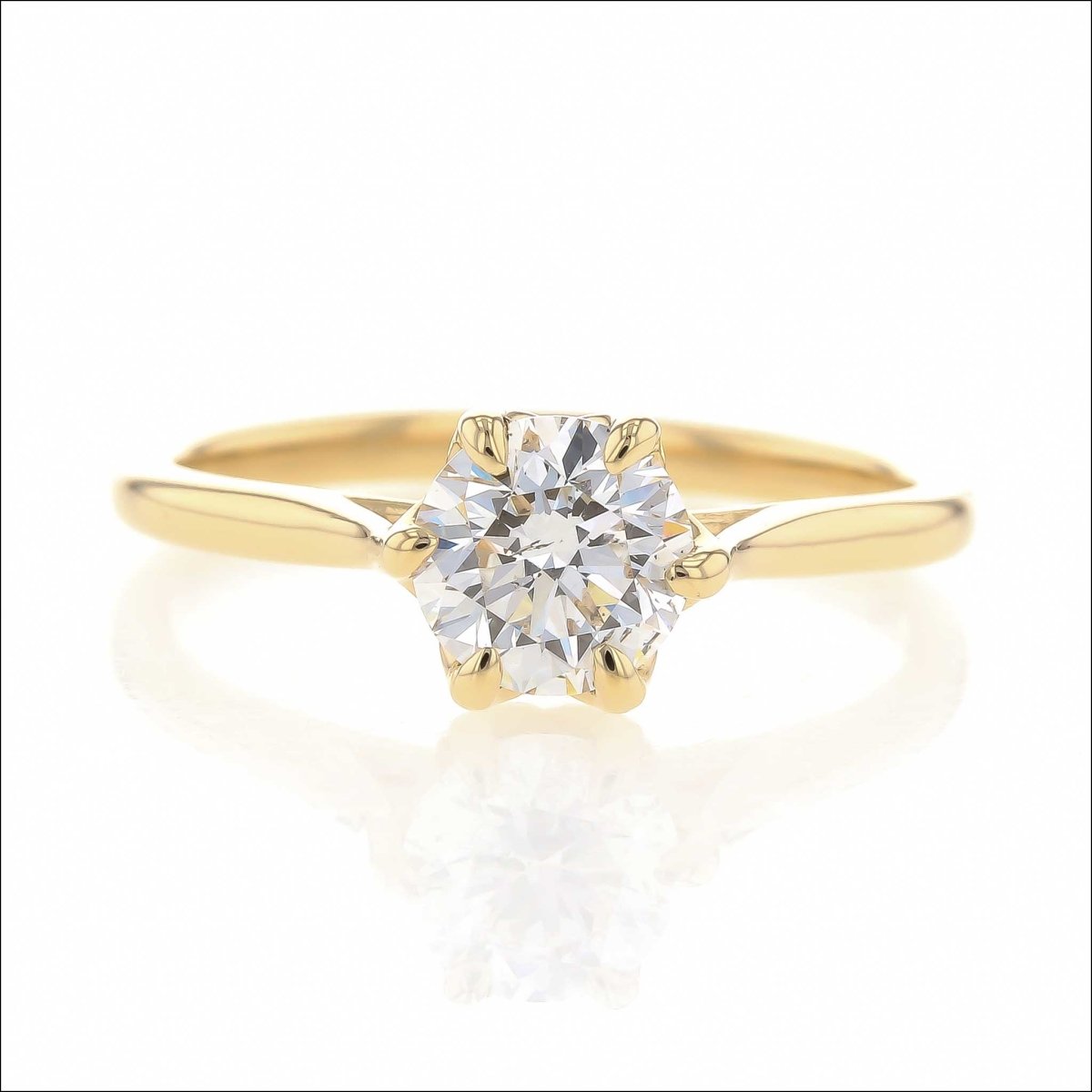 Diamond Floral Engagement Ring 14KY - JewelsmithEngagement Rings