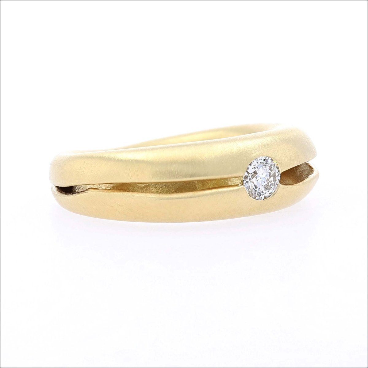 Diamond in a Fold Ring 18KY - JewelsmithBands