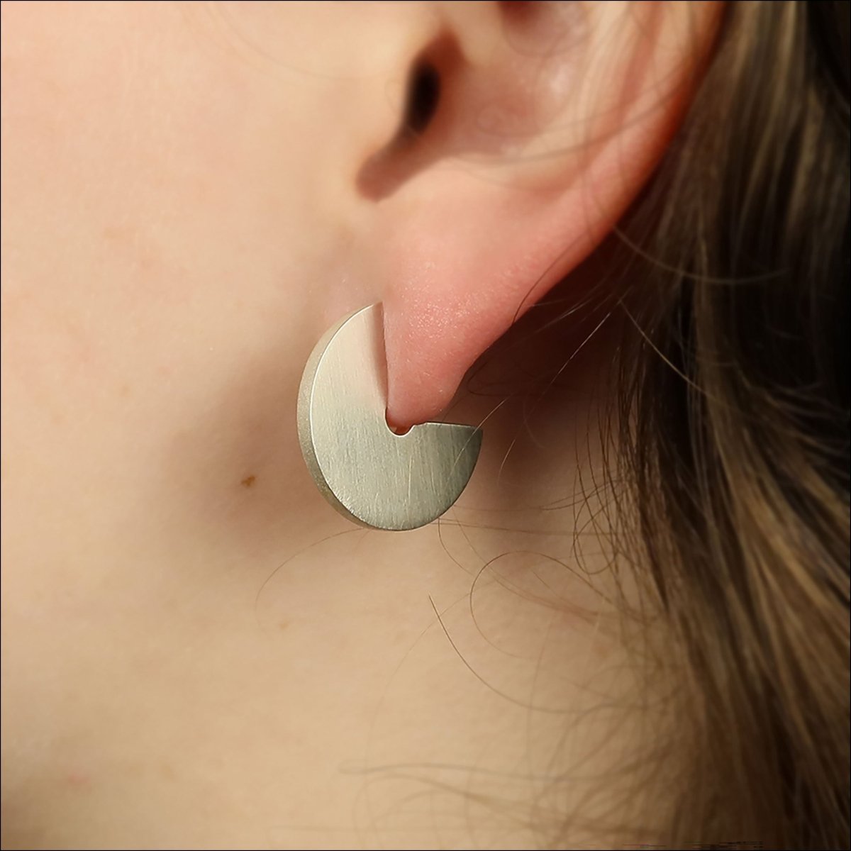 Disc Ear Hugging Earrings Sterling Silver - JewelsmithEarrings
