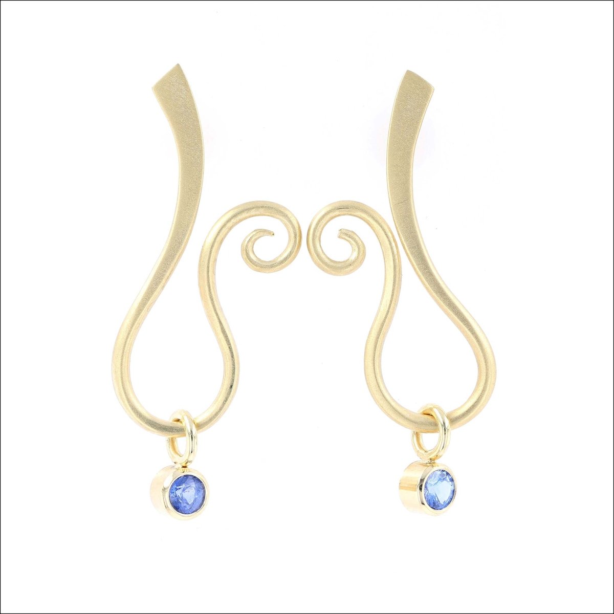 Forged Swirly Drop Earrings 18KY - JewelsmithEarrings